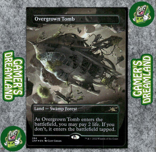 Overgrown Tomb Borderless Foil 284 NM Rare MTG Unfinity Magic