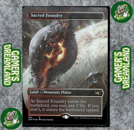 Sacred Foundry Borderless Foil 285 NM Rare MTG Unfinity Magic