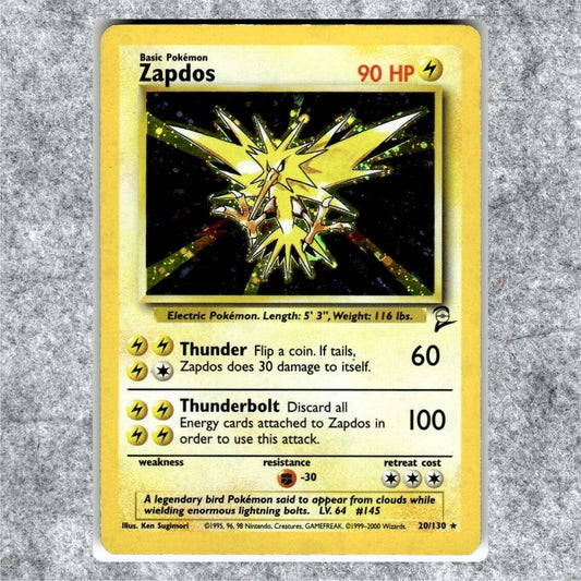 Zapdos 20 MP Holo Rare Pokémon TCG Base Set 2 2000 Vintage Card