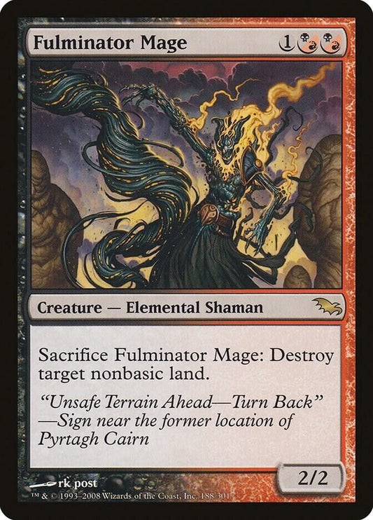 Fulminator Mage 008 NM NF Rare MTG Shadowmoor Magic