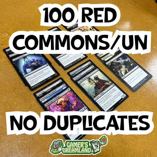 100 RED MTG Cards Bulk Lot Common/Uncommon No Duplicates Commander Magic