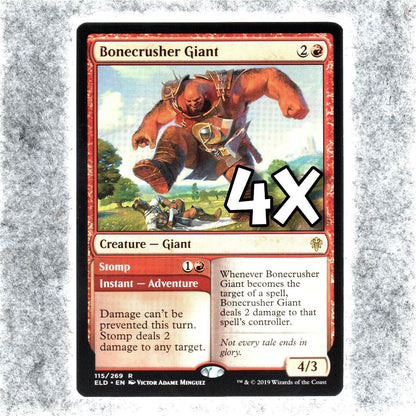 4x Bonecrusher Giant 115 NM NF Rare MTG Throne of Eldraine Magic