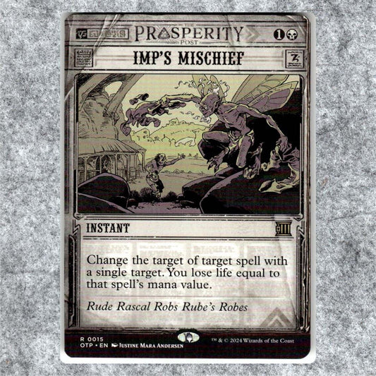 Imp's Mischief 15 NM NF Rare MTG Outlaws of Thunder Junction Breaking News