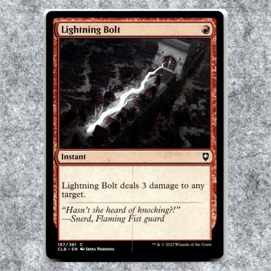 Lightning Bolt 187 NM NF Common MTG Battle for Baldur's Gate Magic Commander