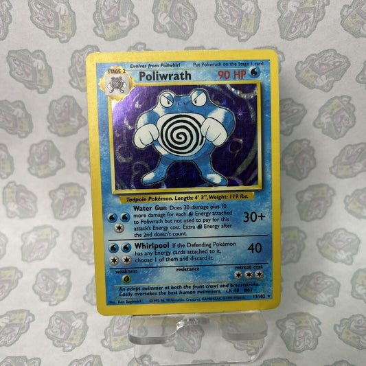 POLIWRATH 1999 POKEMON ORIGINAL BASE SET RARE HOLO 1